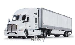 DCP white Kenworth T680 sleeper truck&Wabash 53' white van trailer 1/64 60-1418