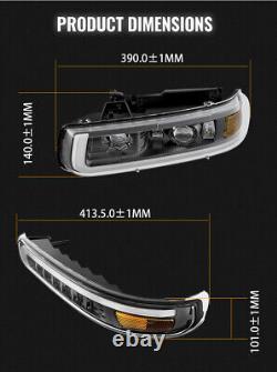 DOT Full LED Headlights Assembly DRL For 99-02 Chevy Silverado 00-06 Suburban