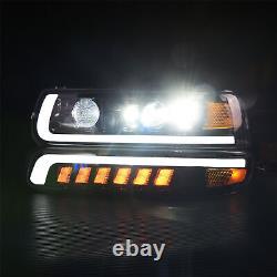 DOT Projector LED Headlights for 1999 2000 2001 2002 Chevy Silverado 1500/2500