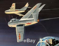 F86-f Sabre Jet The Huff Original Model Box Art Studio Painting Awesome