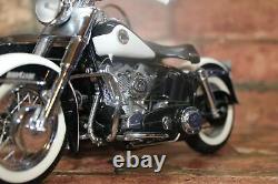 FRANKLIN MINT 1/10 HARLEY-DAVIDSON 1958 DUO-GLIDE MOTORCYCLE WithCAR IN BOX NO COA