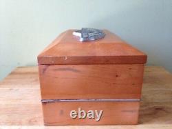 HARLEY DAVIDSON 100th ANNIVERSARY WOODEN JEWELRY BOX FELT LINED WITH BRACELET