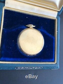 Hamilton Packard 10 yr 14k Solid Gold Pocket Watch with Original Box double case