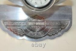 Harley Davidson Bulova 100th Anniversary Rotating Desk Clock 100 Years Box LOTB