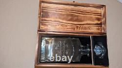 Harley Davidson Classic Wooden Box And Decanter
