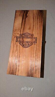 Harley Davidson Classic Wooden Box And Decanter