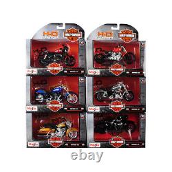 Harley Davidson Motorcycles 6 piece Set Series 36 1/18 Diecast Models by Mais
