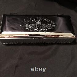 Harley Davidson Silver Jewelry Box withBlack Felt & Mirror Rare Excellent Conditio