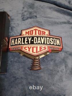 Harley Tree topper Christmas Bar Shield Holiday Tin In BOX Season's Greetings