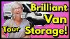 Hidden Storage Brilliant Use Of Space Diy Van Build 2015 Ford Transit Van Tour With A Hidden Deck