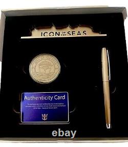 Icon Of The Seas Inaugural Season Coin Box, Pen, Authenticity Card