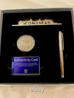 Icon Of The Seas Inaugural Season Coin Box, Pen, Authenticity Card