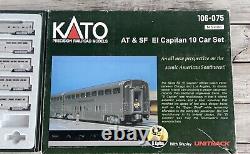 Kato 106-075 At&sf El Capitan 10 Car Passenger Coach Set Boxed