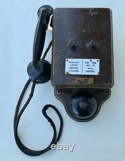 L. N. E. R. Signal Box Wooden Cased Wall Telephone with Enamel instruction plate