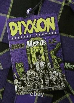Limited Ed DIXXON x the MISFITS Flannel L EARTH AD vtg Punk Rock n Roll Danzig