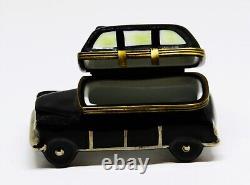 Limoges Box French/english Black Taxicab European Car Vehicle Peint Main