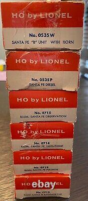Lionel HO Santa Fe Diesl Train Set 0535W 0535P 0712 0713 0714 0715 with Boxes