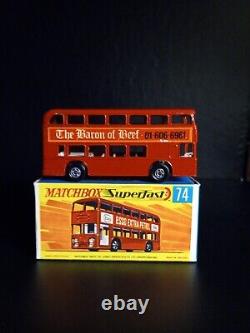 MATCHBOX LESNEY SUPERFAST #MB74 Daimler Bus(Baron of Beef) In Crisp Original Box