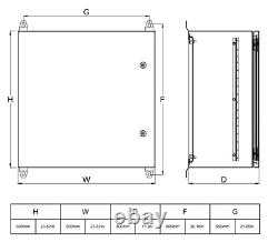 MJBOX 304 Stainless Steel Waterproof IP66 Wall Mount Junction Box 24 x 24 x 12in