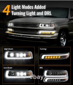 NEW DOT LED Headlights Bumper Signal Lamps For 99-02 Chevy Silverado 00-06 Tahoe