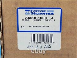 NEW Ferraz Shawmut A50QS1000-4 Form 101 Semiconductor Fuse, 1000 A, 500 V