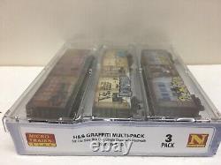 N Scale Micro Trains MTL 993 05 160 H&S Weathered & Graffitied 3-Pack