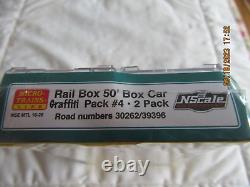 N Scale Micro Trains Nse Rail Box 50' Box Car Graffiti Pack #4 New Sealed