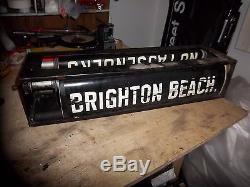 Ny Nyc Subway Roll Sign & Box Complete Brighton Beach Ocean Boro Hall Brooklyn