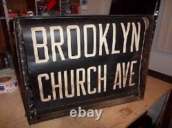 Ny Nyc Subway Roll Sign Box R1/9 Complete Bmt Coney Island Brooklyn Canal Fulton