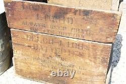 OLD Delco Battery Box Wood Carrier Shipping Crate Advertising Primitive