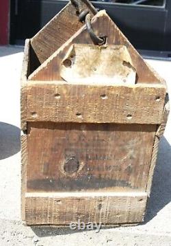 OLD Delco Battery Box Wood Carrier Shipping Crate Advertising Primitive