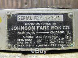 Old Bus Streetcar Trolley Fare Box Johnson New York Chicago token coin farebox