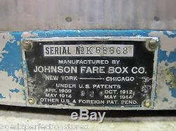 Old Bus Trolley Streetcar Fare Box Johnson Chicago New York coin token farebox