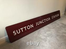 Original British Railways Midland Enamel Sign SUTTON JUNCTION STATION Signal Box