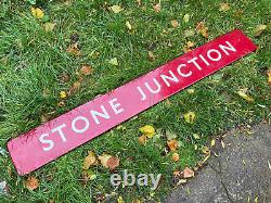 Original Stone Junction Signal Box Board Enamel Sign. Staffordshire