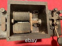 Pair Antique Jh Bunnell Telegraph 150 Ohm Box Relay& Key Onboard Caboose Set