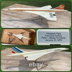 RARE In Box 70s BRANIFF / AIR FRANCE B1 CONCORDE Plane Model Executive Desk Top