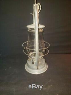 RARE Mint Crinkle Corner Double Wire Berger Lantern with Marked Berger Globe