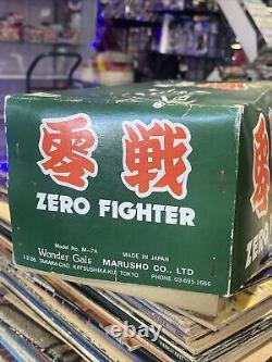 RARE, VINTAGE, MARUSHO CO, LTD. TIN ZERO FIGHTER PLANE. DISPLAYED ONLY WithBOX