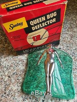 RARE VINTAGE NOS SANTAY QUEEN BUG DEFLECTOR NUDE HOOD ORNAMENT with BOX FORD GM