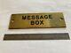 Railwayana GWR Brass Signal Box Instrument Shelf Plate MESSAGE BOX