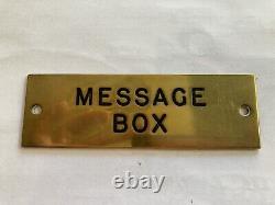 Railwayana GWR Brass Signal Box Instrument Shelf Plate MESSAGE BOX