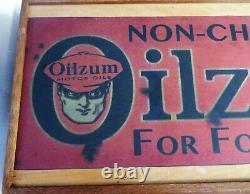 Rare Non Chatter Oilzum Gas Engine Cylinder Oil Wood Chest Box For Ford Cars