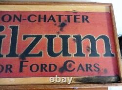 Rare Non Chatter Oilzum Gas Engine Cylinder Oil Wood Chest Box For Ford Cars