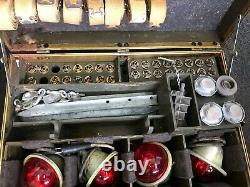 Rare Original Wwii Aircraft Airplane Runway Obstacle Lights & Power Boxes