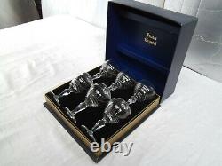 Rare Vintage Cunard Steam ship Co Stuart Crystal Glasses Presentation Boxed Set