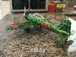 Rare, Vintage, Nos, Marusho Co, Model M-7a Tin Zero Fighter Plane New In Box