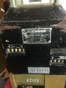 Rare Vintage Original Johnson Subway Trolley Train Fare Box