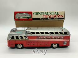 Rare vintage continental trailways tin toy china MF776 with box