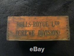 Rolls-Royce Pre-War Factory Gauge Stores Wood Box Crate c1938 Crewe England OEM